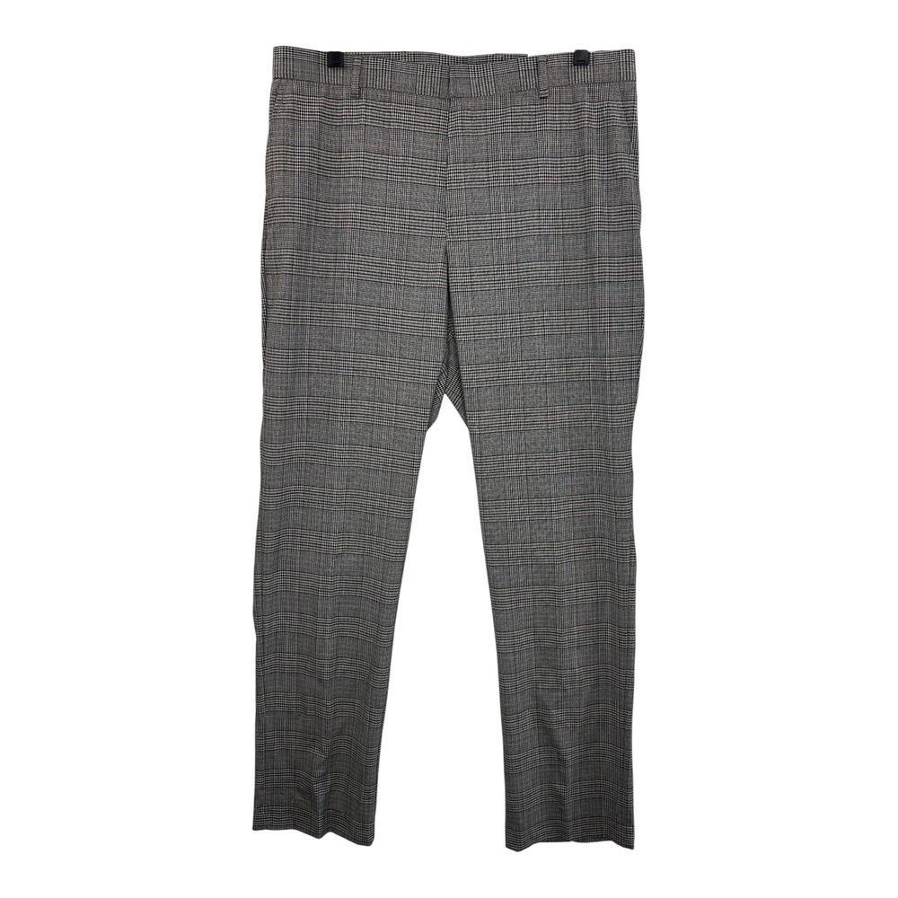 Tommy Hilfiger TH Flex Tate Black/Grey Plaid Dress Pants 34W x 32L NWT